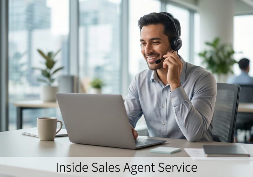 Inside sales agent making follow-up calls to qualify real estate leads