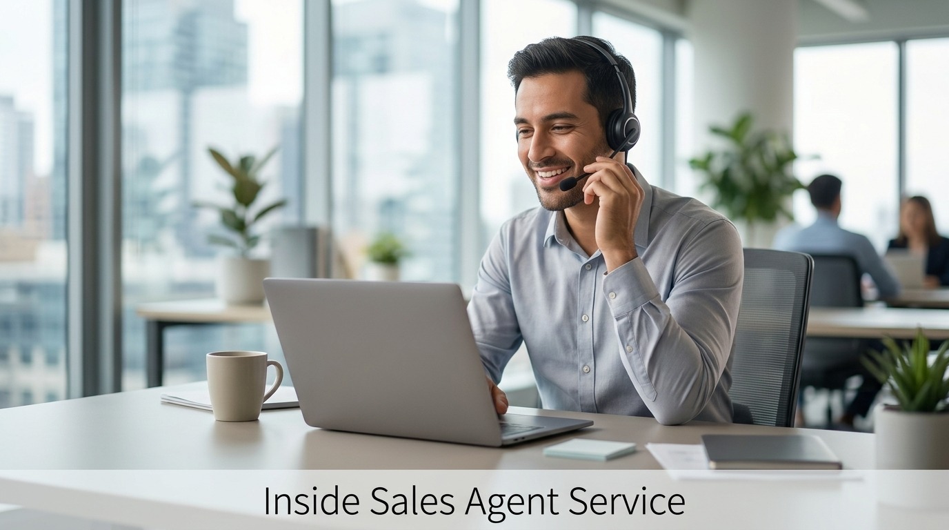 Inside sales agent making follow-up calls to qualify real estate leads